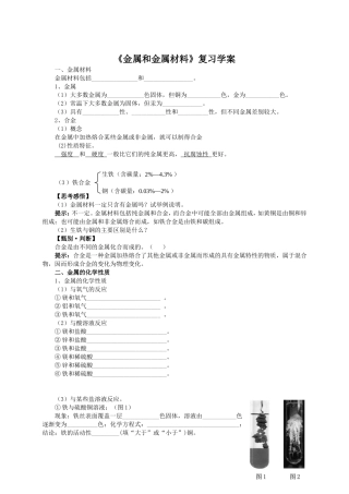 金属和金属材料复习学案