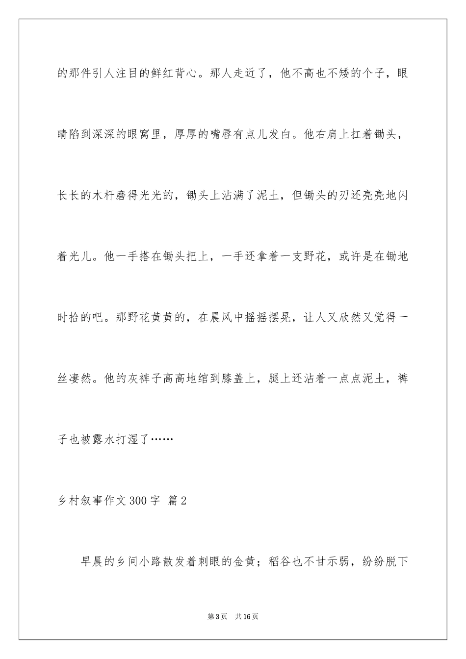 2024乡村叙事作文300字_3_第3页