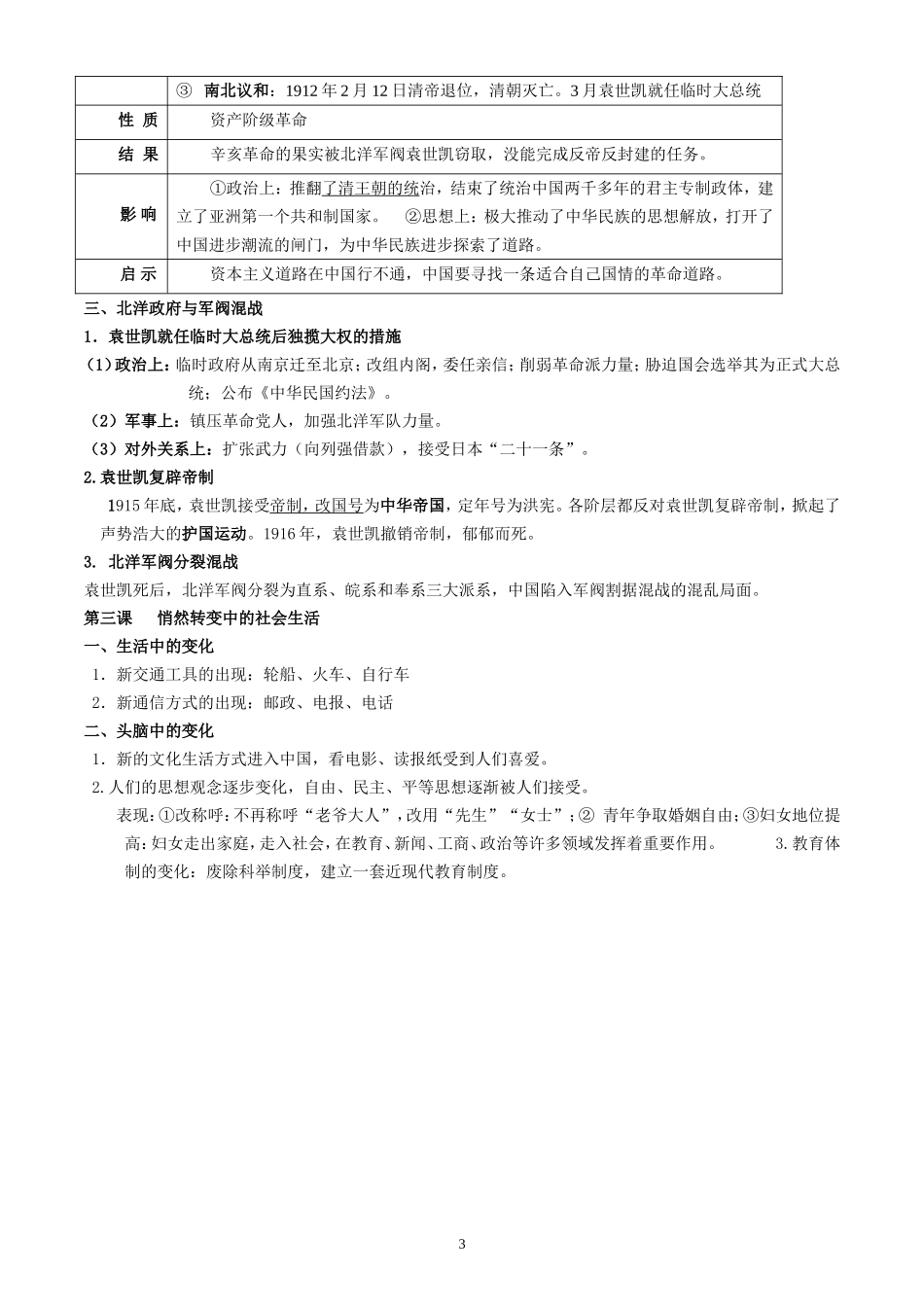 九上社会复习提纲第一单元_第3页