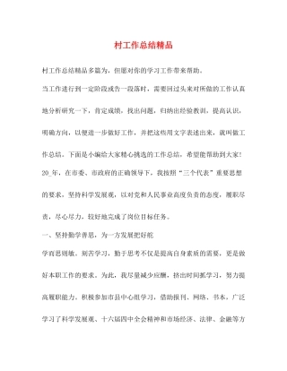 村工作总结精品