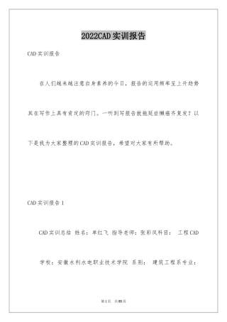 2024CAD实训报告