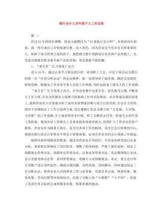 银行会计人员年度个人工作总结