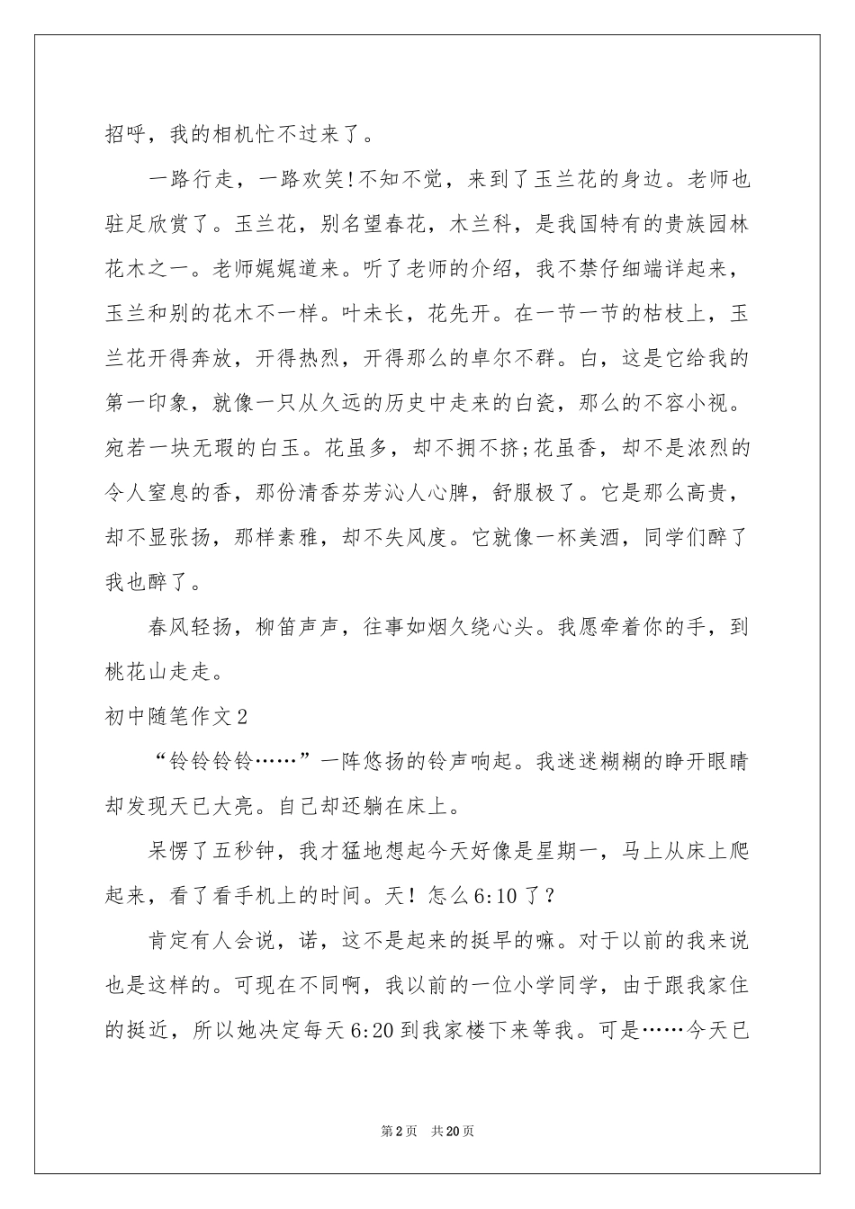 初中随笔作文_第2页