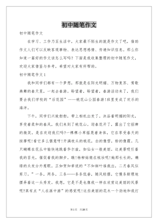 初中随笔作文
