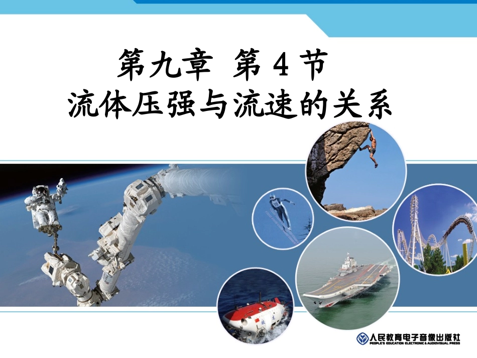 第九章_第4节_流体压强与流速的关系_第1页