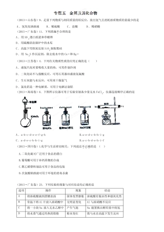 高考化学复习专题五金属及其化合物(原卷版)1