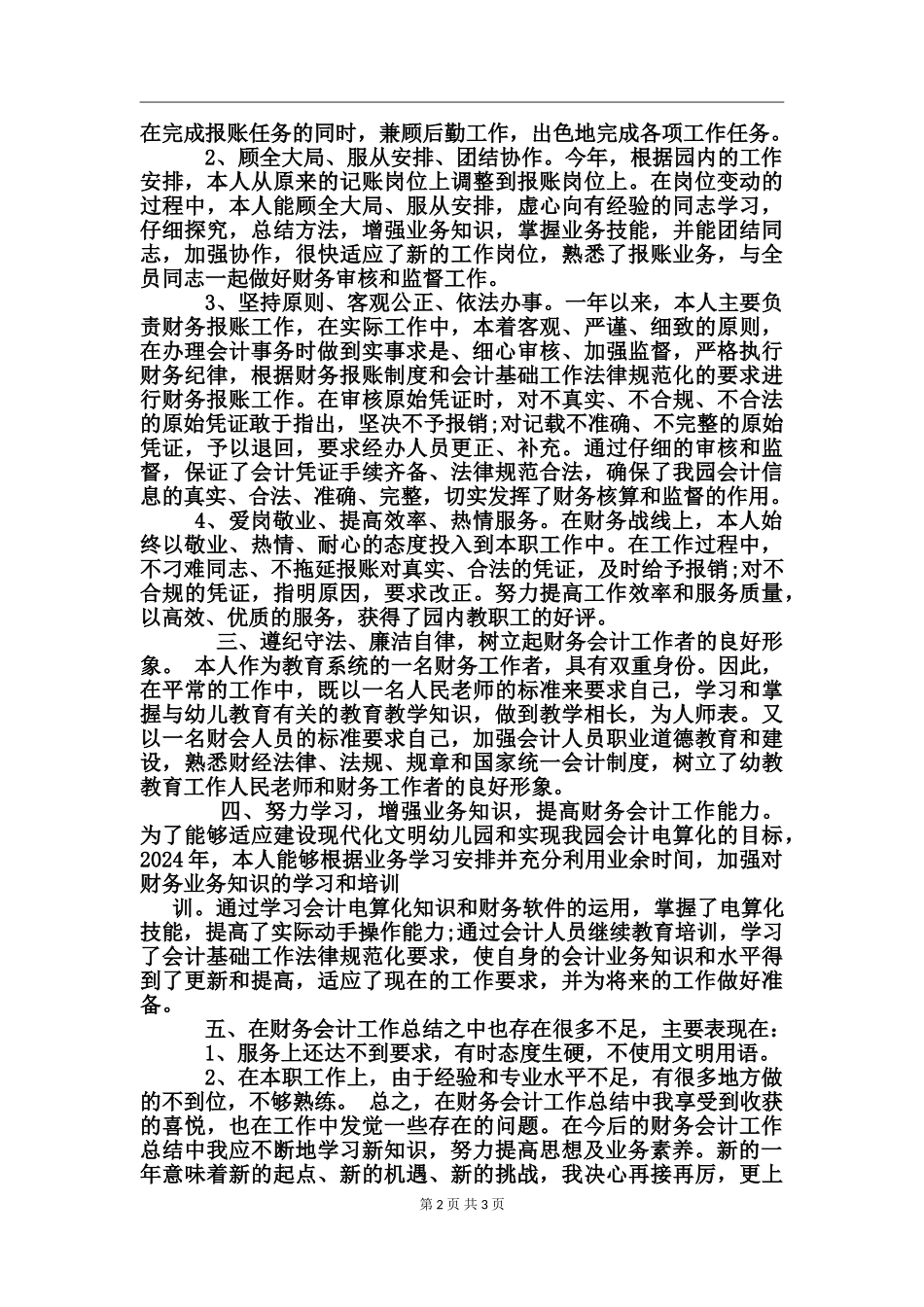 2024年财务会计年终工作总结_第2页