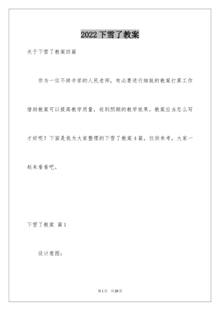 2024下雪了教案