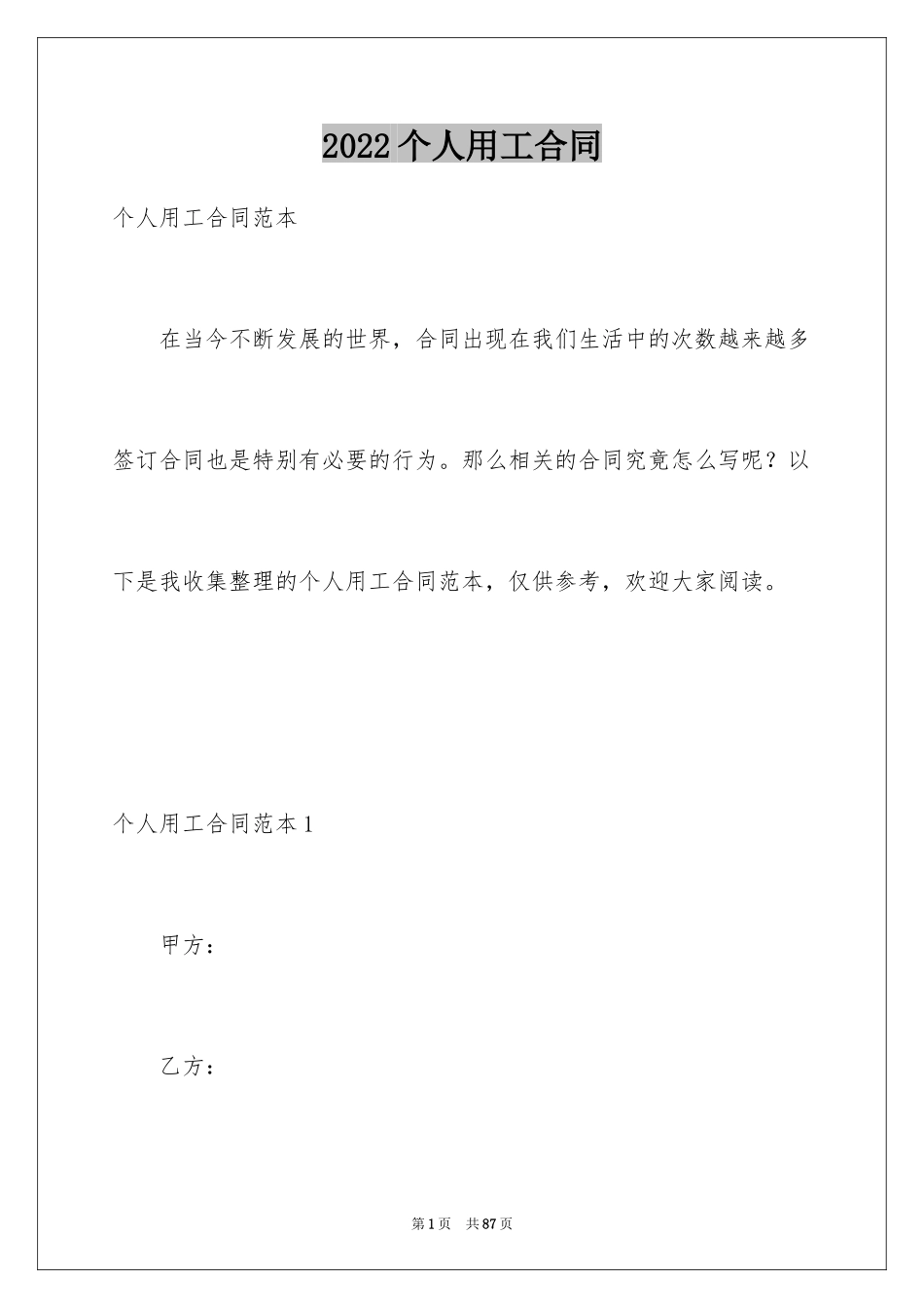 2024个人用工合同_第1页