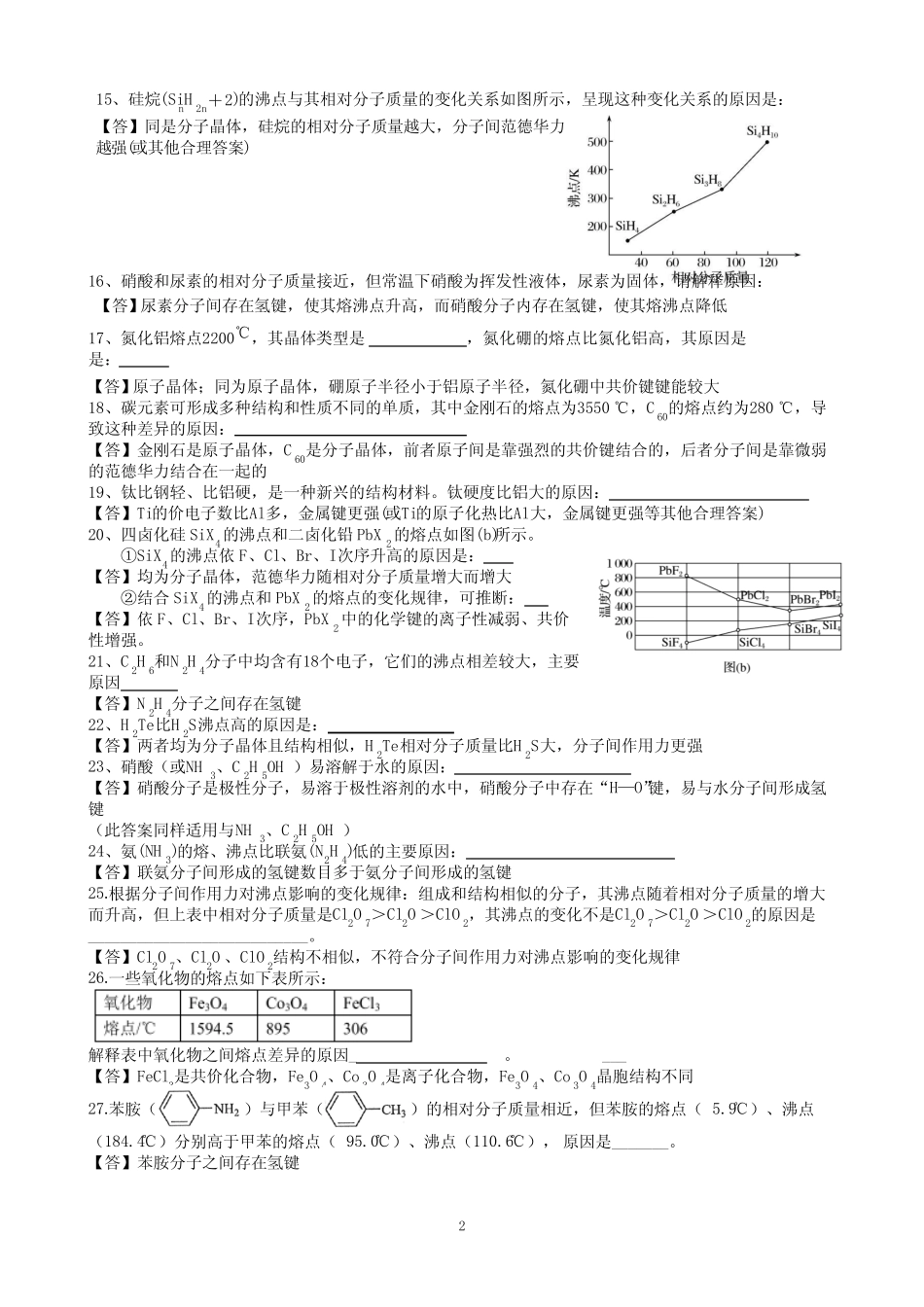 高中化学选修三物质结构与性质简答题总结_第2页