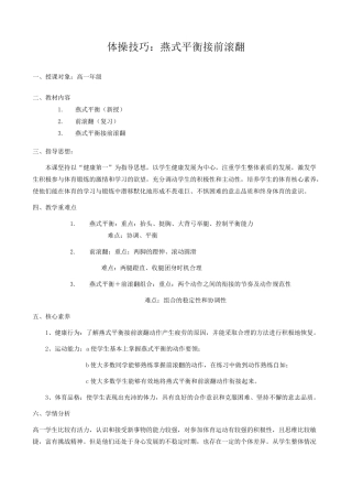体操燕式平衡教案