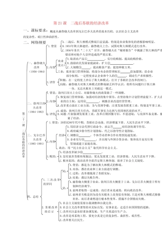 河南省济源第一中学高一历史学案第21课《二战后苏联的经济改革》(新人...