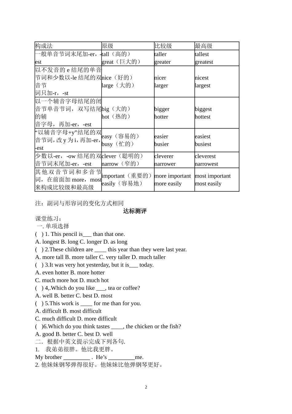 旺苍县张华初中8年级英语导学案unit3_第2页