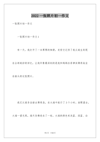 2024一张照片初一作文