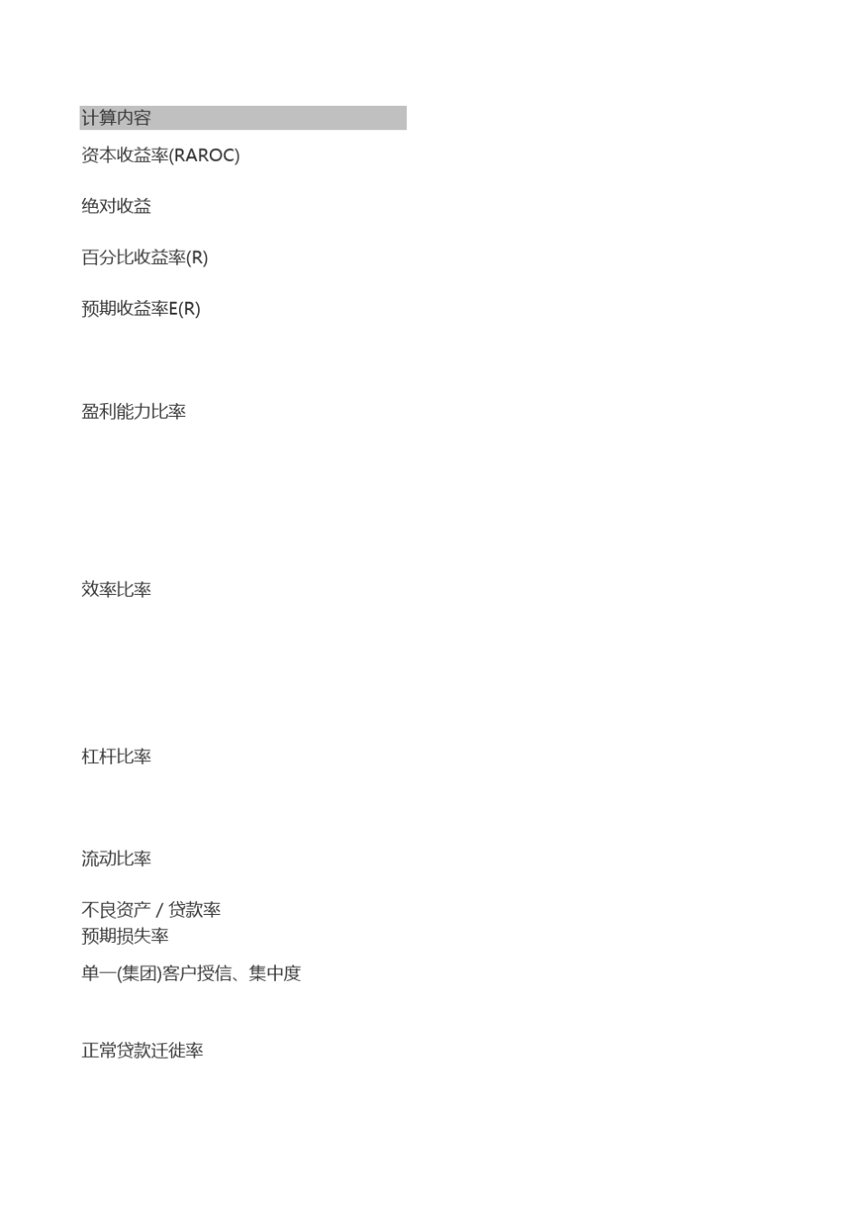 风险管理公式汇总_第1页