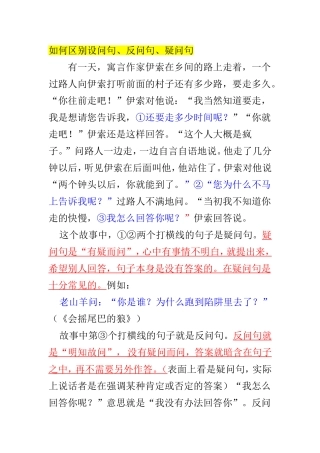 设问句疑问句反问句区别
