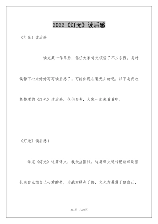 2024《灯光》读后感_9