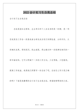 2024会计实习生自我总结_2