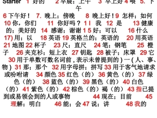 七上单词分单元整理