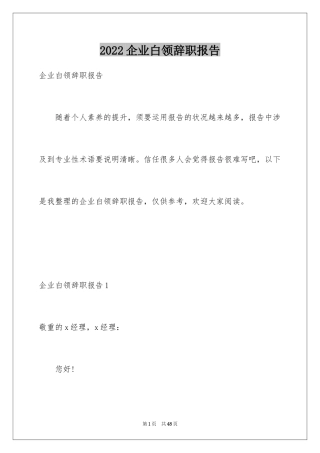 2024企业白领辞职报告_5