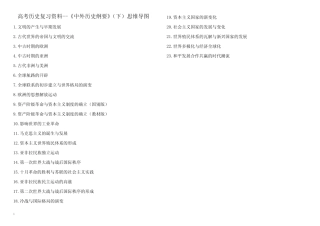 高考历史复习资料--《中外历史纲要》(下)思维导图