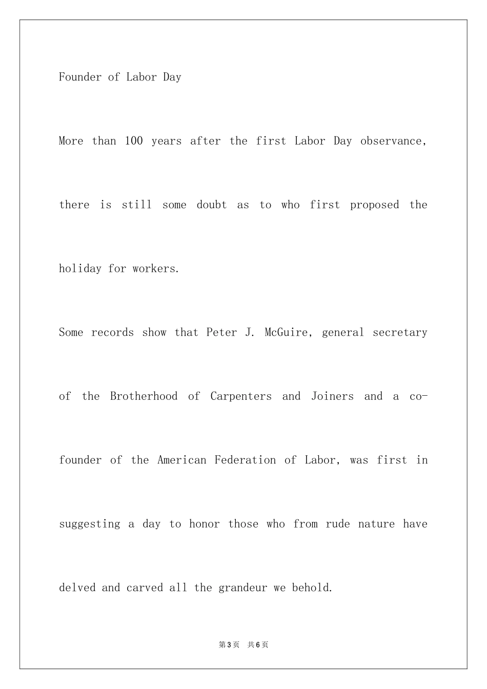 2024三年级英语五一劳动节手抄报内容_第3页