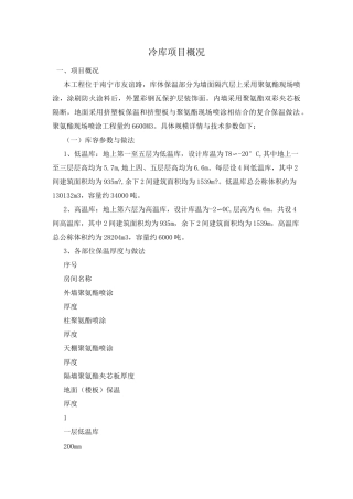 冷库项目概况