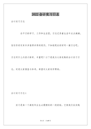 2024会计实习日志