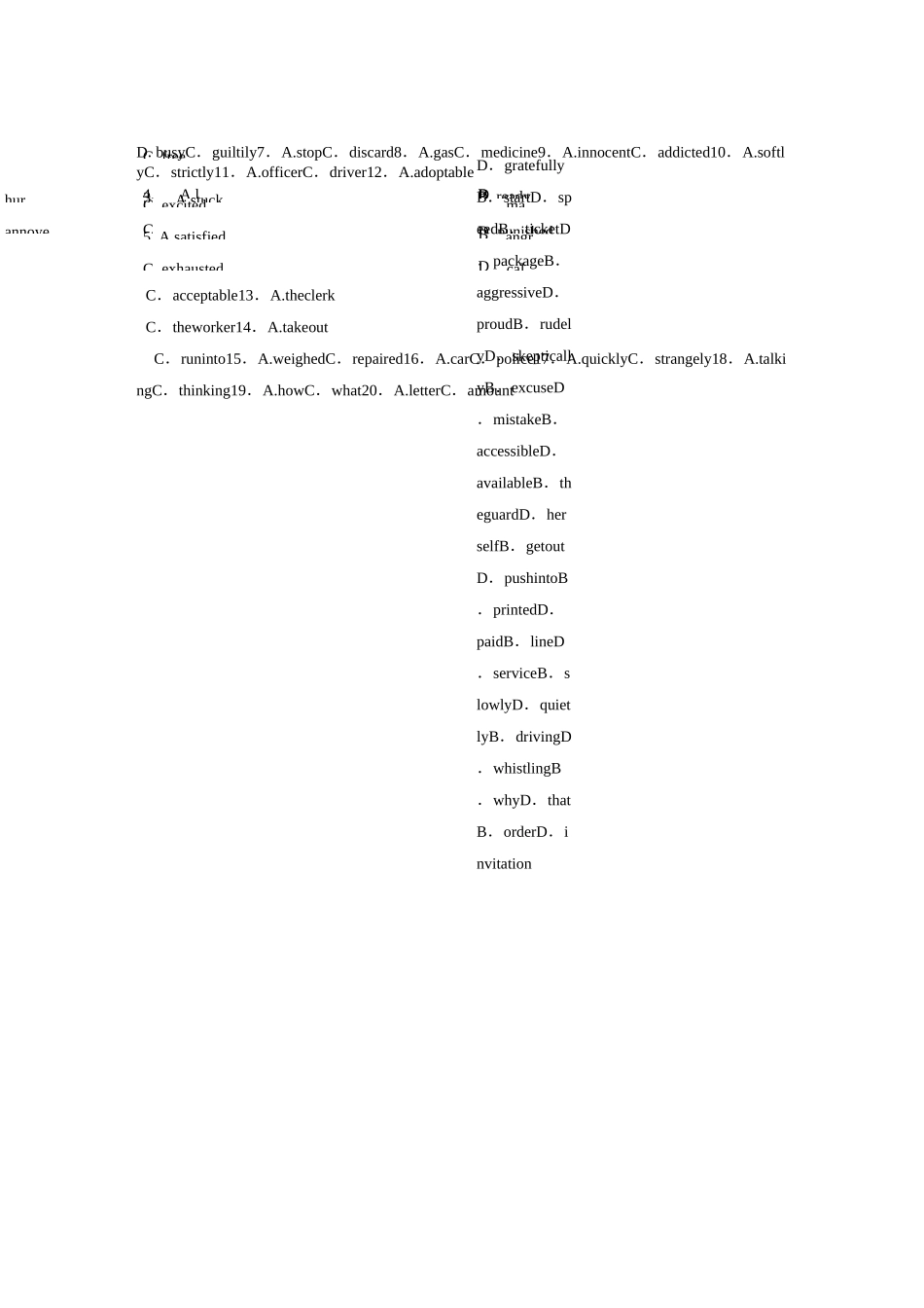 (完整word版)浙江高考英语完形填空精选精炼及答案_第2页