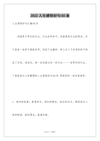 2024人生感悟好句65条_1