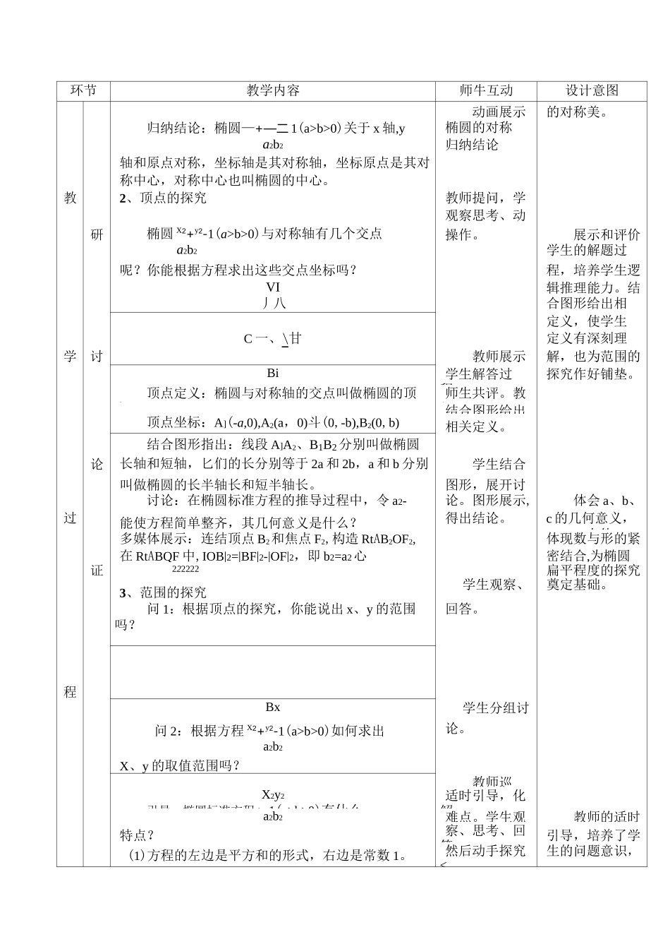 椭圆的简单几何性质 精品教案_第3页