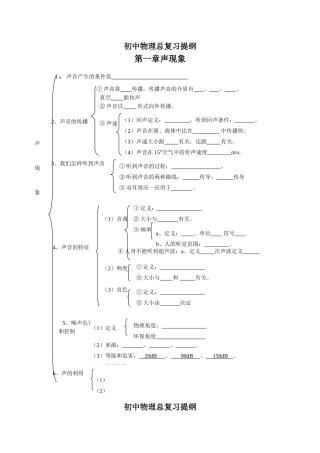 新课标中考物理总复习提纲