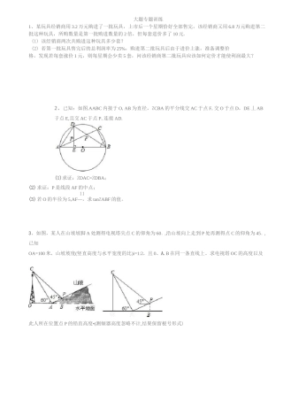 中考大题专题训练(8)