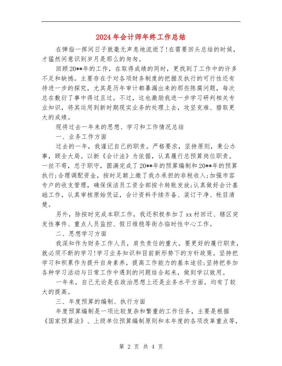 2024年会计师年终工作总结_第2页