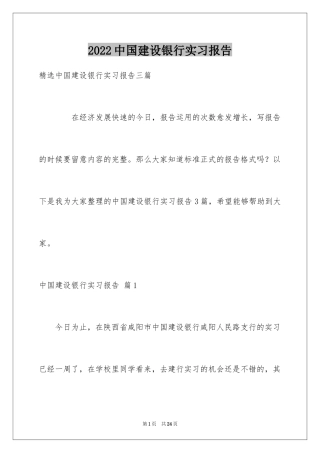 2024中国建设银行实习报告_1