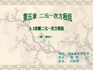 八年级数学上册52求解二元一次方程组课件