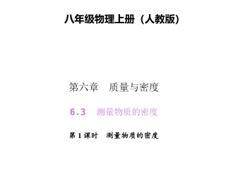 测量物质的密度