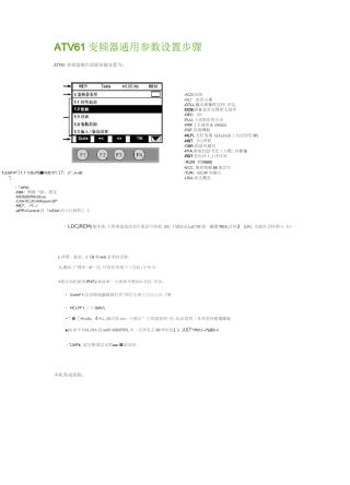 ATV61变频器调试手册