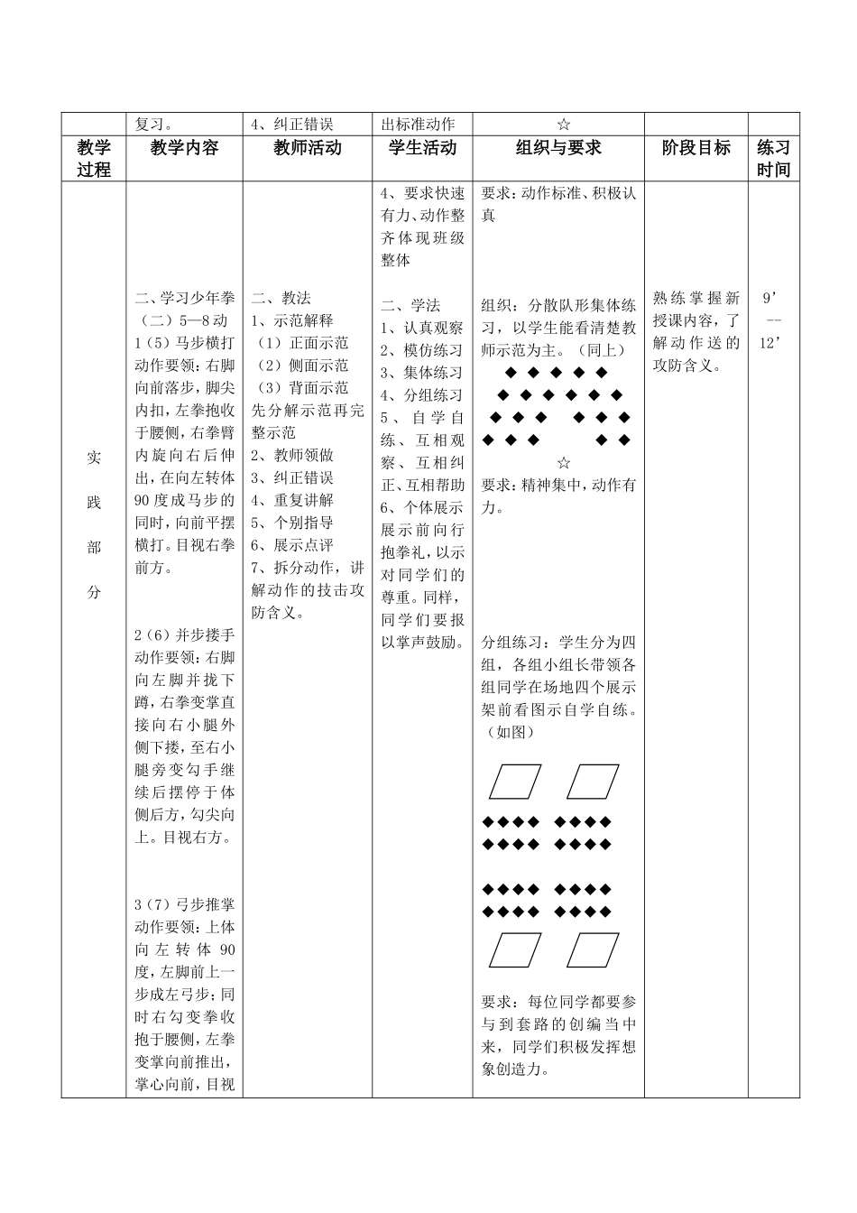 八年级武术少年拳第二套课时计划_第2页