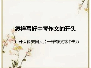 怎样写好中考作文的开头