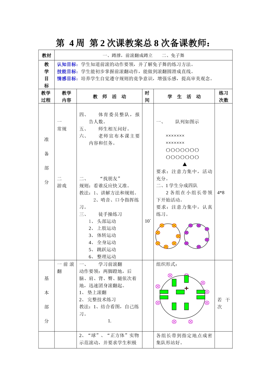 八年级体育第4周教案_第3页