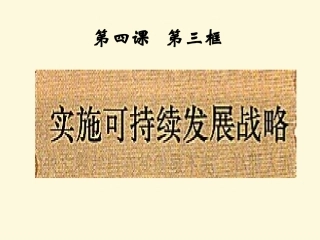 实施可持续发展战略A