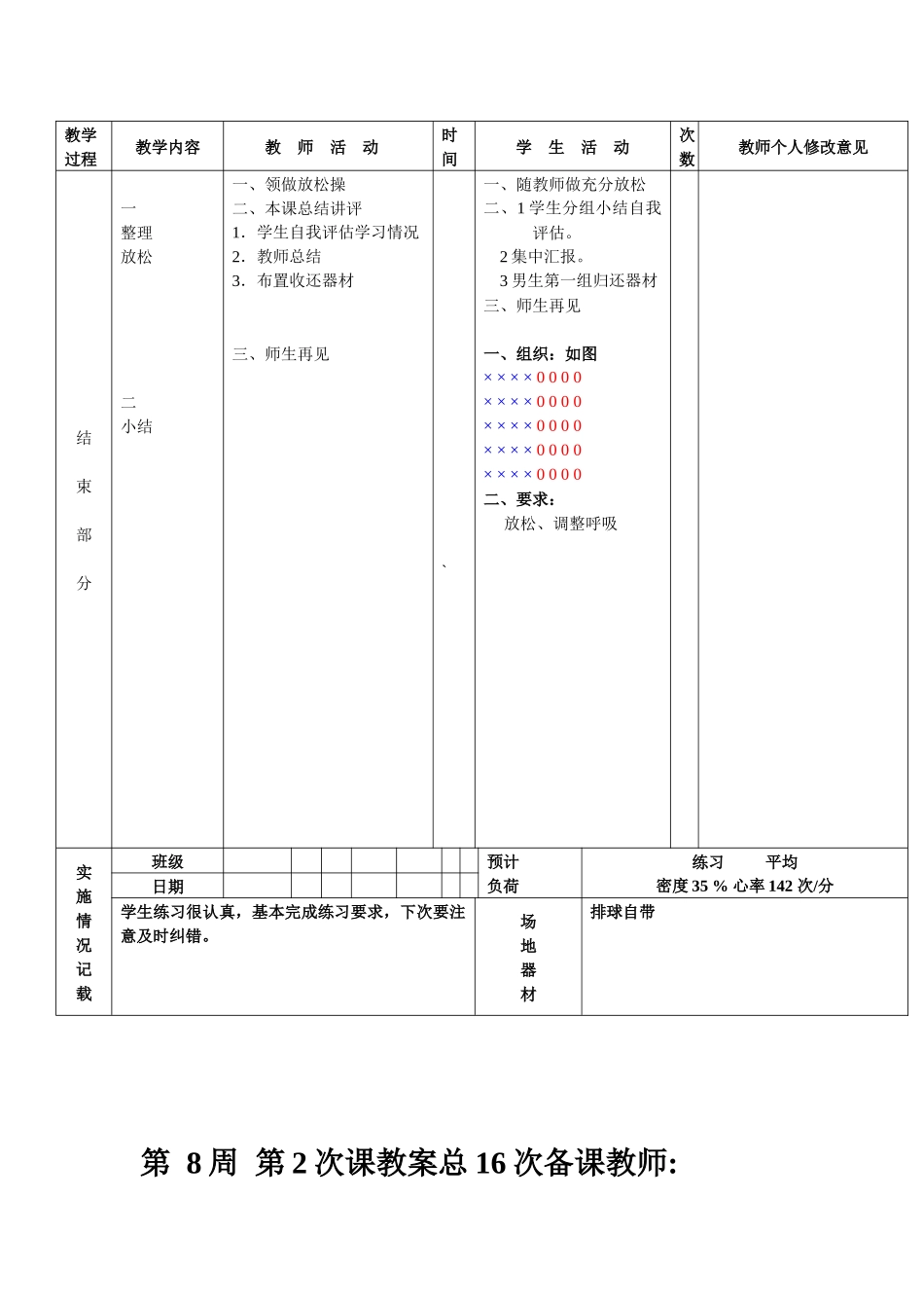 八年级体育第8周教案_第3页