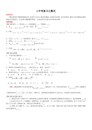 中考复习之整式