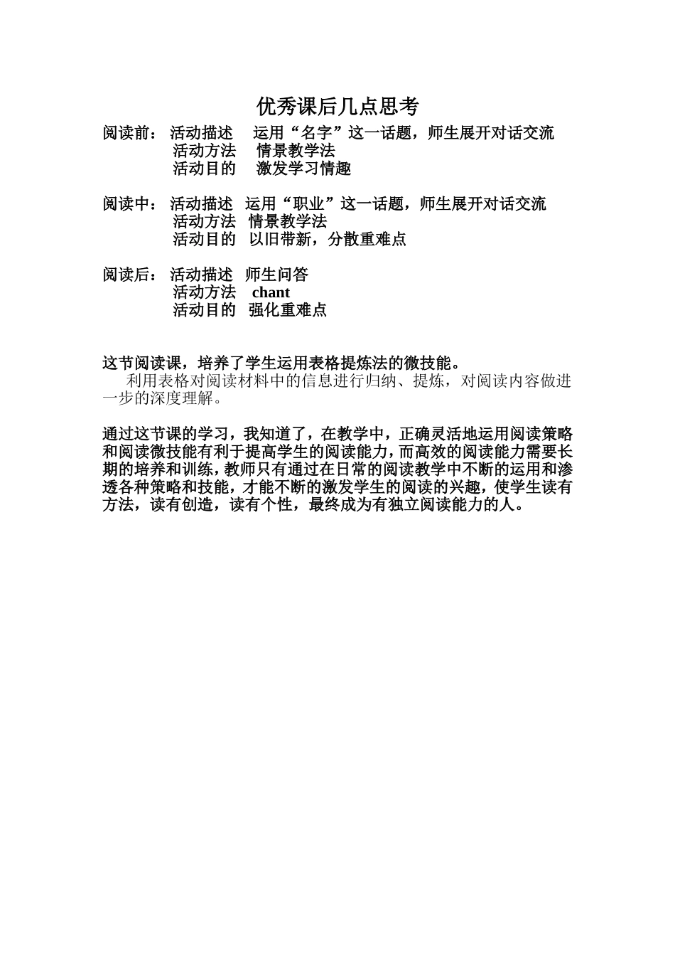 优秀课后几点思考_第1页