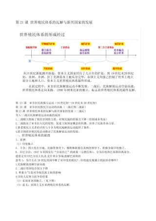高中中外历史纲要下册第21课知识提纲