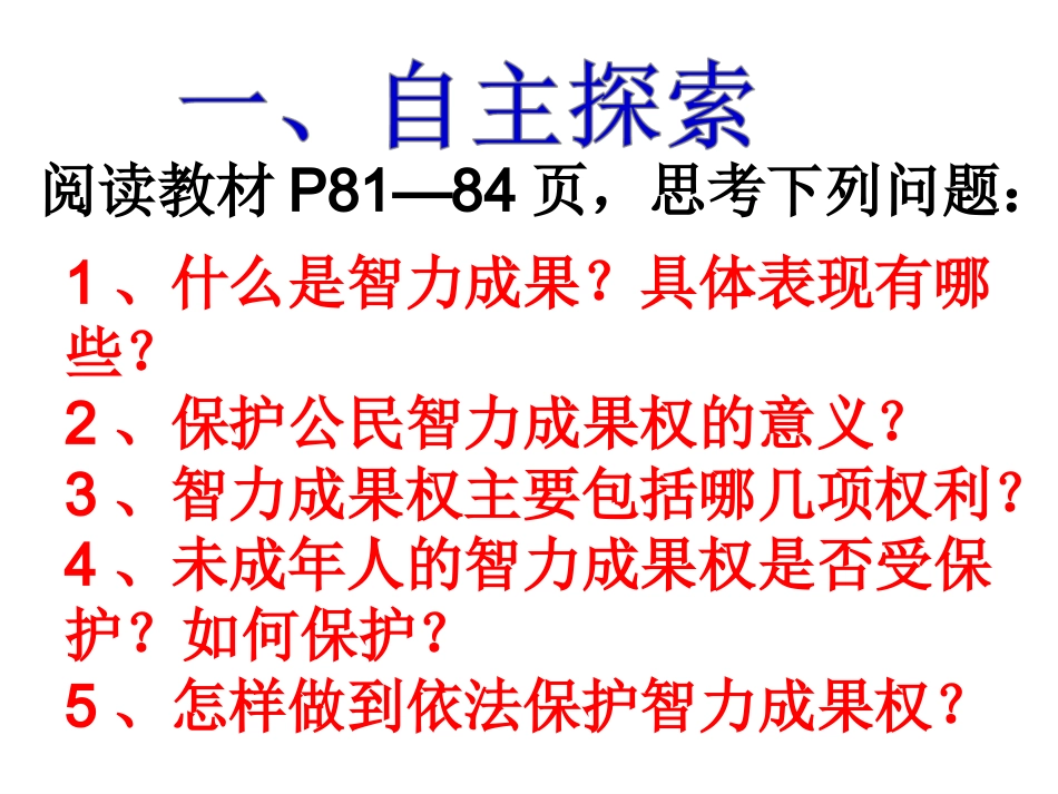 人教版八年级下册第七课第三框无形的财产（共21张PPT）_第2页