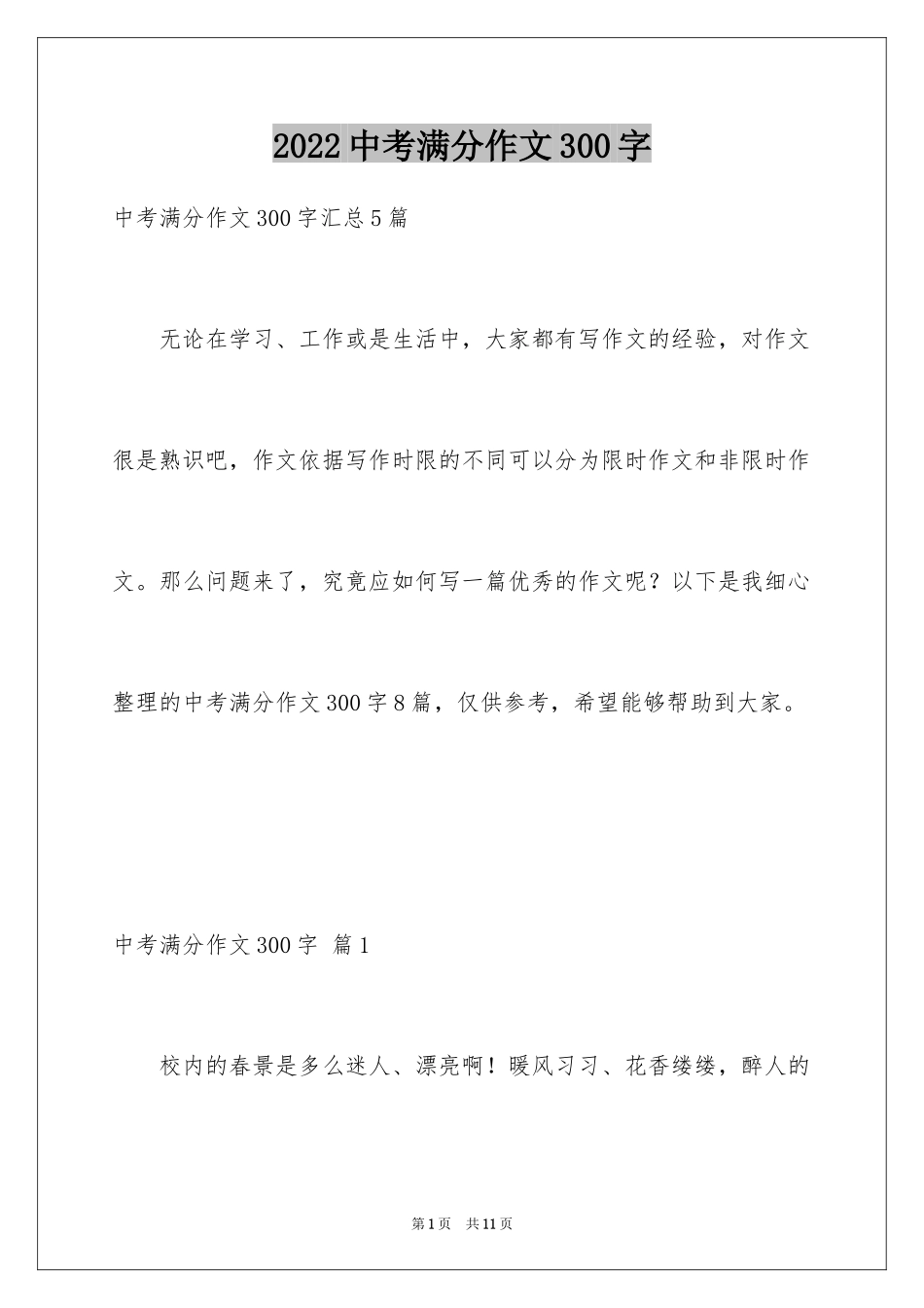 2024中考满分作文300字_48_第1页