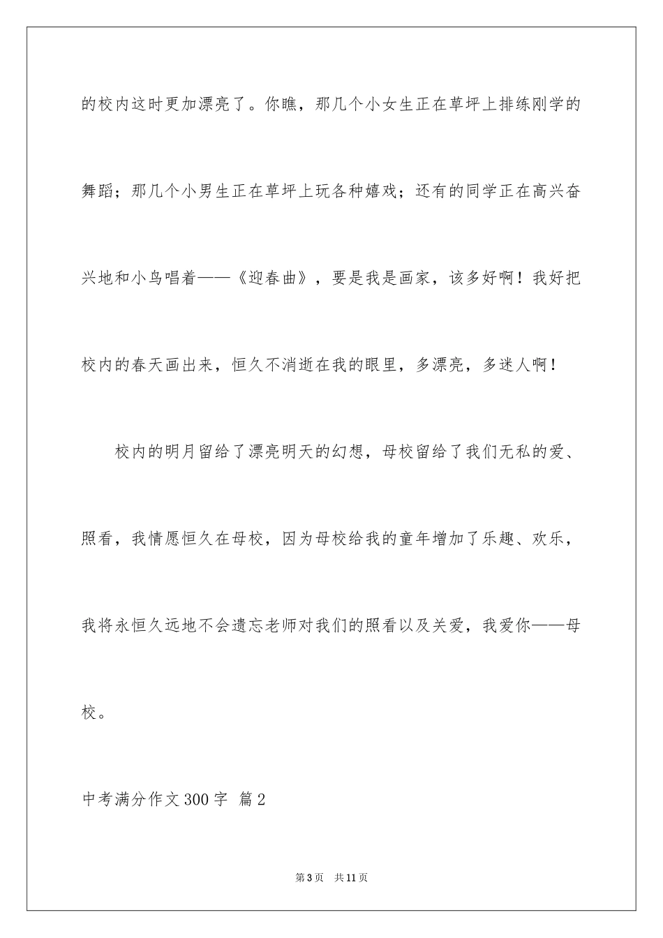 2024中考满分作文300字_48_第3页