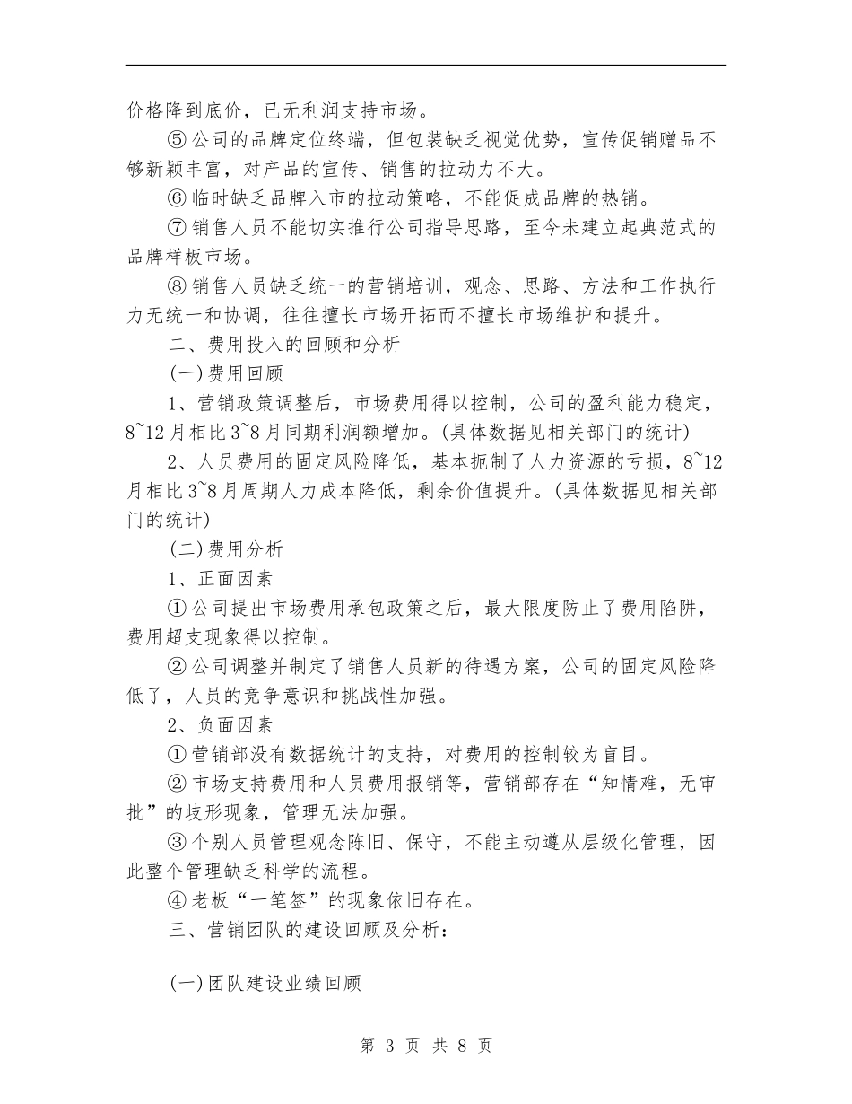 2024年销售人员业绩任务工作总结_第3页